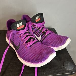 Nike Free RN Flyknit Women's Running Shoes Hyper Violet Size 8